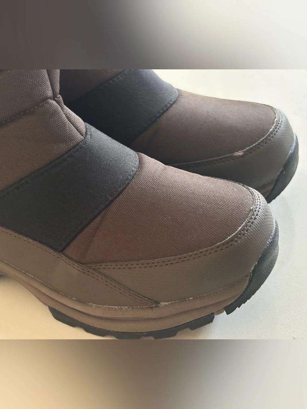 SILENTCARE Mens Brown Winter Mid-Calf Snow Boot Waterproof Size 7